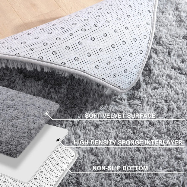 Plush Carpet Thick Bedroom Carpets Anti Slip Soft Rugs Large Rugs