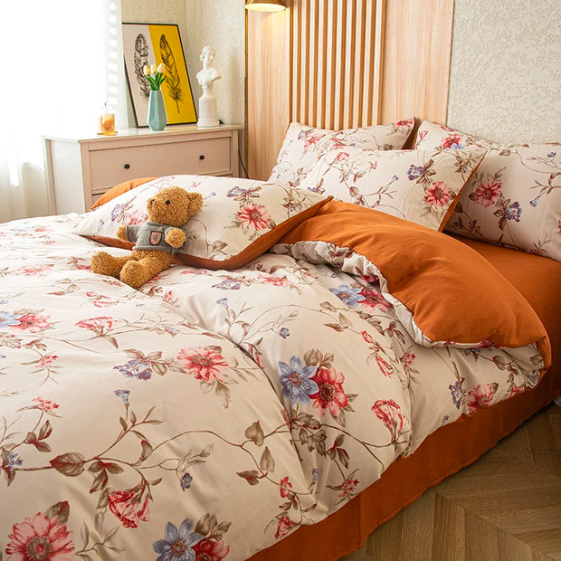 Flower Printed Duvet Cover