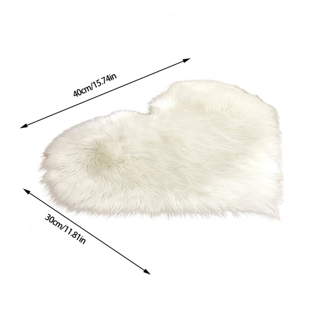 Heart Shaped Fluffy Rug