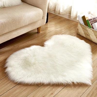 Heart Shaped Fluffy Rug