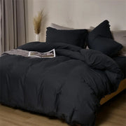 Solid Color Duvet Cover 100% Washed Cotton Quilt Cover Japanese Minimalist Style