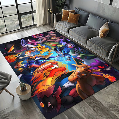 Cute Pikachu 3D Carpet Rug for Bedroom Living Room